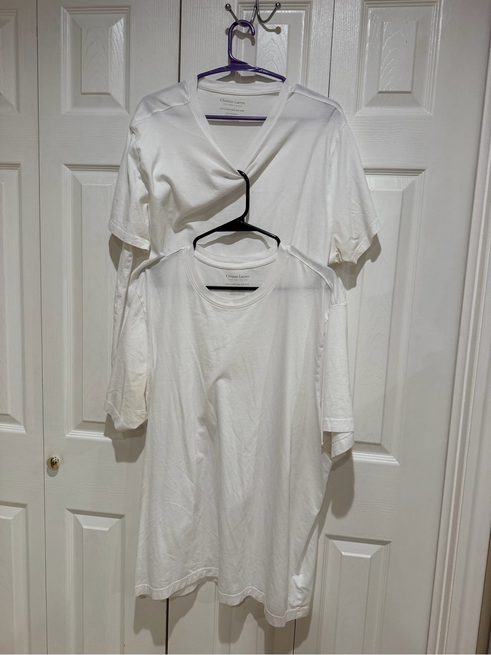 Christian Lacroix White Midi Dress - Minimalist V-Neck